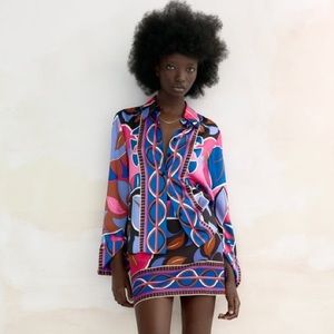 Zara Printed Mini Skirt